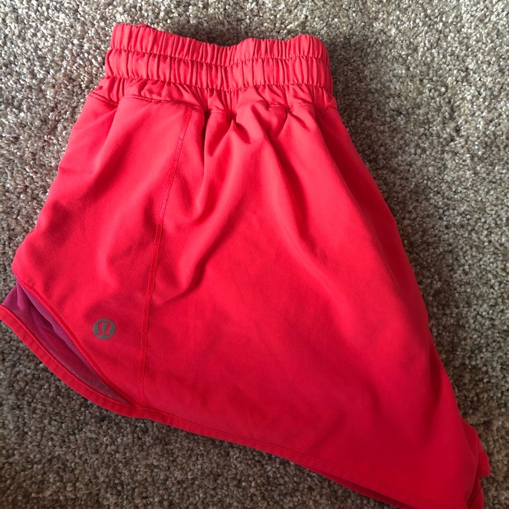 Neon Pink Lulu Lemon Hotty Hot Shorts 2.5”